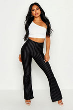 Load image into Gallery viewer, High Waist Pinstripe Skinny Flares

