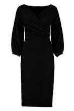 Load image into Gallery viewer, Off the Shoulder Wrap Midi Dress
