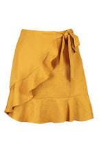 Load image into Gallery viewer, Ruffle Front Tie Waist Woven Mini Skirt
