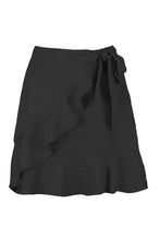 Load image into Gallery viewer, Ruffle Front Tie Waist Woven Mini Skirt

