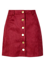 Load image into Gallery viewer, Bonded Suede Button Through Mini Skirt
