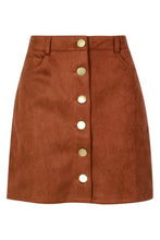 Load image into Gallery viewer, Bonded Suede Button Through Mini Skirt

