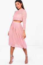 Load image into Gallery viewer, Boutique Lace Top and Midi Skirt Set
