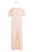 Load image into Gallery viewer, Off Shoulder Ruffle Culotte Choker Jumpsuit

