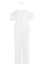 Load image into Gallery viewer, Off Shoulder Ruffle Culotte Choker Jumpsuit
