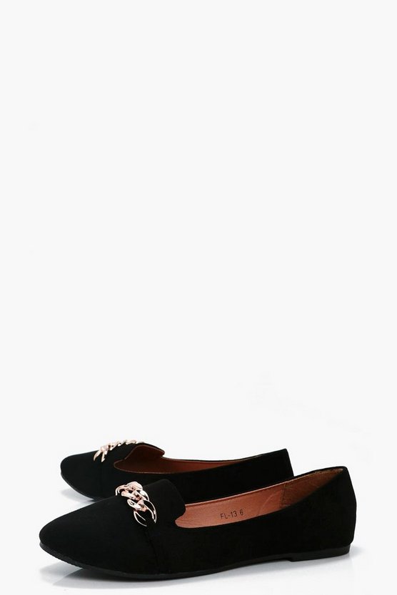 Chain Detail Slipper Ballets
