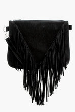 Load image into Gallery viewer, Suedette Fringed Cross Body Bag
