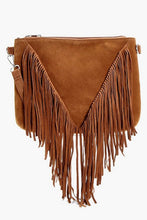 Load image into Gallery viewer, Suedette Fringed Cross Body Bag
