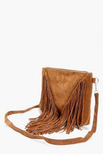 Load image into Gallery viewer, Suedette Fringed Cross Body Bag
