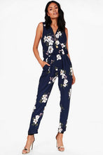 Load image into Gallery viewer, Floral Print Wrap Front Jumpsuit
