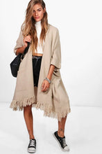 Load image into Gallery viewer, Tassel Hem Cape Cardigan
