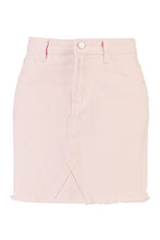 Load image into Gallery viewer, Nude Frayed Hem Denim Micro Mini Skirt
