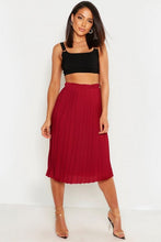 Load image into Gallery viewer, Crepe Pleated Midi Skirt
