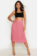 Load image into Gallery viewer, Crepe Pleated Midi Skirt
