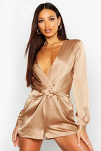 Load image into Gallery viewer, Twist Front Satin Romper
