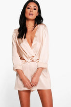 Load image into Gallery viewer, Twist Front Satin Romper
