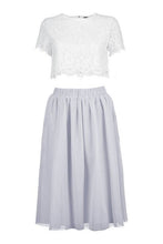 Load image into Gallery viewer, Woven Lace Top - Contrast Midi Skirt Co-Ord
