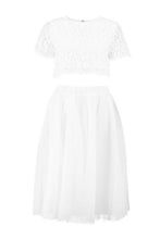 Load image into Gallery viewer, Woven Lace Top - Contrast Midi Skirt Co-Ord

