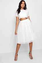 Load image into Gallery viewer, Woven Lace Top - Contrast Midi Skirt Co-Ord
