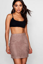 Load image into Gallery viewer, Woven Soft Suedette A Line Mini Skirt
