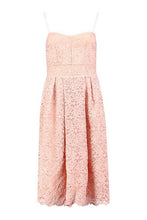 Load image into Gallery viewer, Boutique Embroidered Strappy Midi Skater Dress
