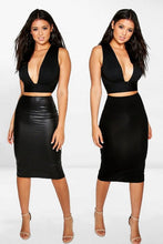 Load image into Gallery viewer, Amaya 2 Pack Leather Look - Jersey Midi Skirt
