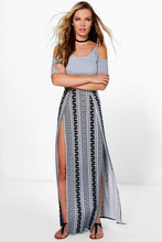 Load image into Gallery viewer, Monochrome Thigh High Split Maxi Skirt
