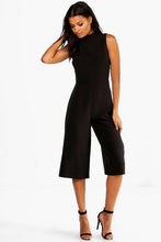 Load image into Gallery viewer, High Neck Woven Culotte Jumpsuit
