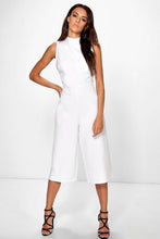 Load image into Gallery viewer, High Neck Woven Culotte Jumpsuit
