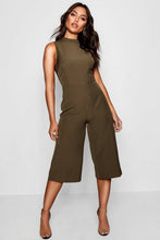 Load image into Gallery viewer, High Neck Woven Culotte Jumpsuit

