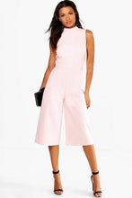 Load image into Gallery viewer, High Neck Woven Culotte Jumpsuit
