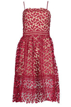Load image into Gallery viewer, Corded Lace Detail Midi Skater Dress
