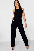 Load image into Gallery viewer, Round Neck Textured Jumpsuit
