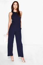 Load image into Gallery viewer, Round Neck Textured Jumpsuit
