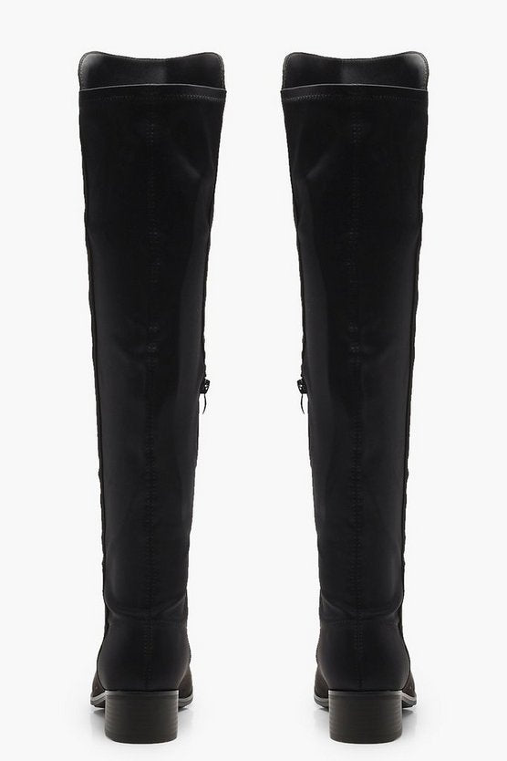 Elastic Back Flat Over Knee Boots
