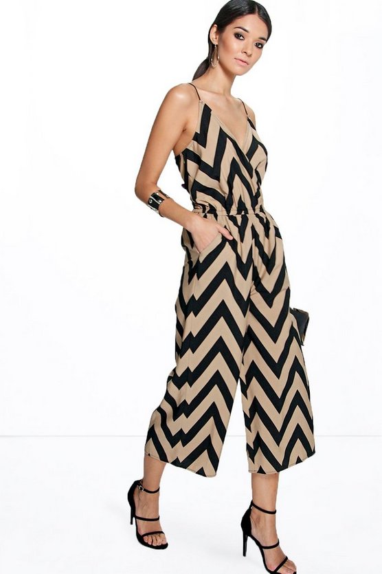 Zig Zag Print Cami Jumpsuit