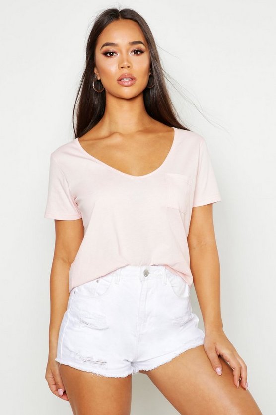 Boyfriend V Neck Pocket T-Shirt