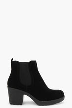 Load image into Gallery viewer, Block Heel Suedette Chelsea Boots
