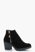 Load image into Gallery viewer, Fringe Trim Suedette Chelsea Boots
