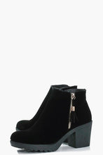 Load image into Gallery viewer, Fringe Trim Suedette Chelsea Boots
