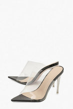 Load image into Gallery viewer, Clear Stiletto Heel Pointed Toe Mules
