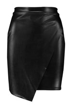 Load image into Gallery viewer, Wrap Front Leather Look Mini Skirt
