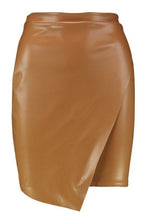 Load image into Gallery viewer, Wrap Front Leather Look Mini Skirt
