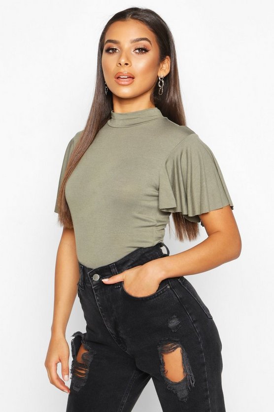 Angel Sleeve High Neck Top
