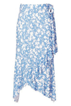 Load image into Gallery viewer, Recycled Floral Print Ruffle Wrap Midi Skirt
