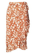 Load image into Gallery viewer, Recycled Floral Print Ruffle Wrap Midi Skirt
