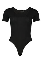 Load image into Gallery viewer, V Neck Short Sleeve Knitted Bodysuit
