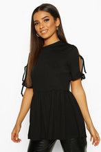 Load image into Gallery viewer, Tie Sleeve Detail Smock Top
