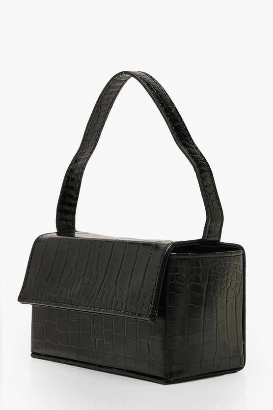 Croc Rectangle Box & Cross Body Strap Bag