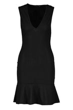 Load image into Gallery viewer, Jumbo Rib Plunge Frill Hem Dress
